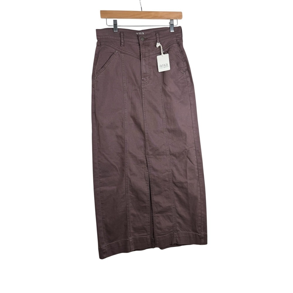 New‎ ANA Front Slit High Rise Maxi Skirt size 2 Brown